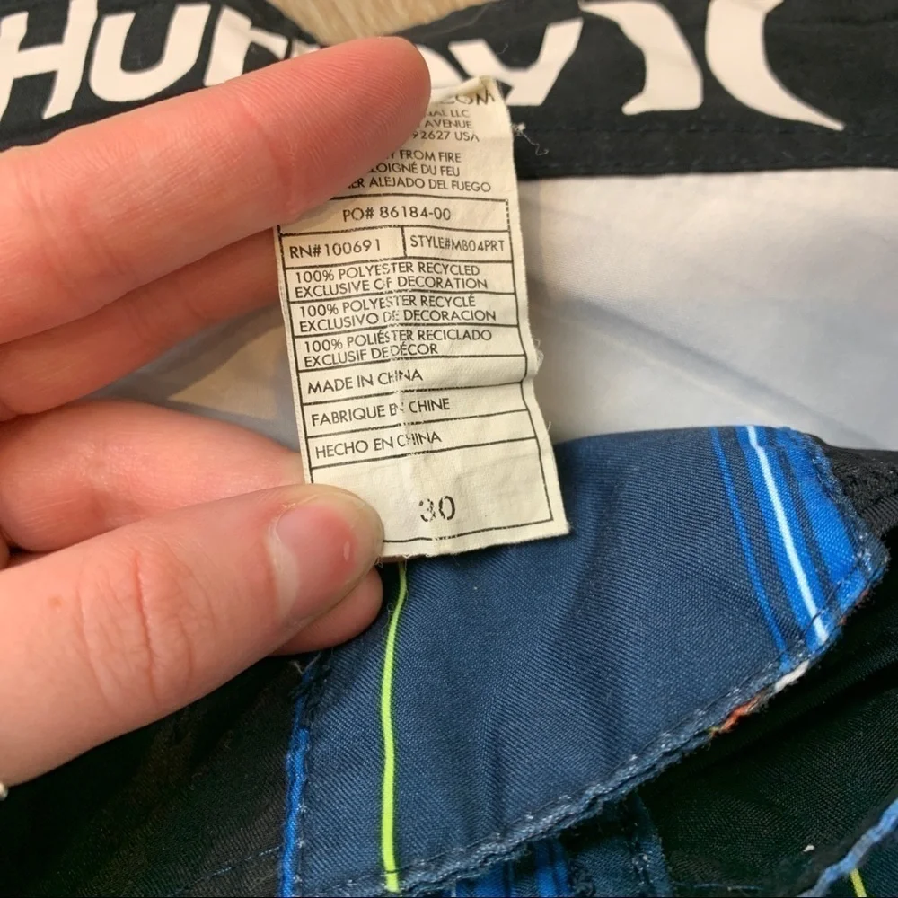 Hurley Blue Plaid Swim Shorts